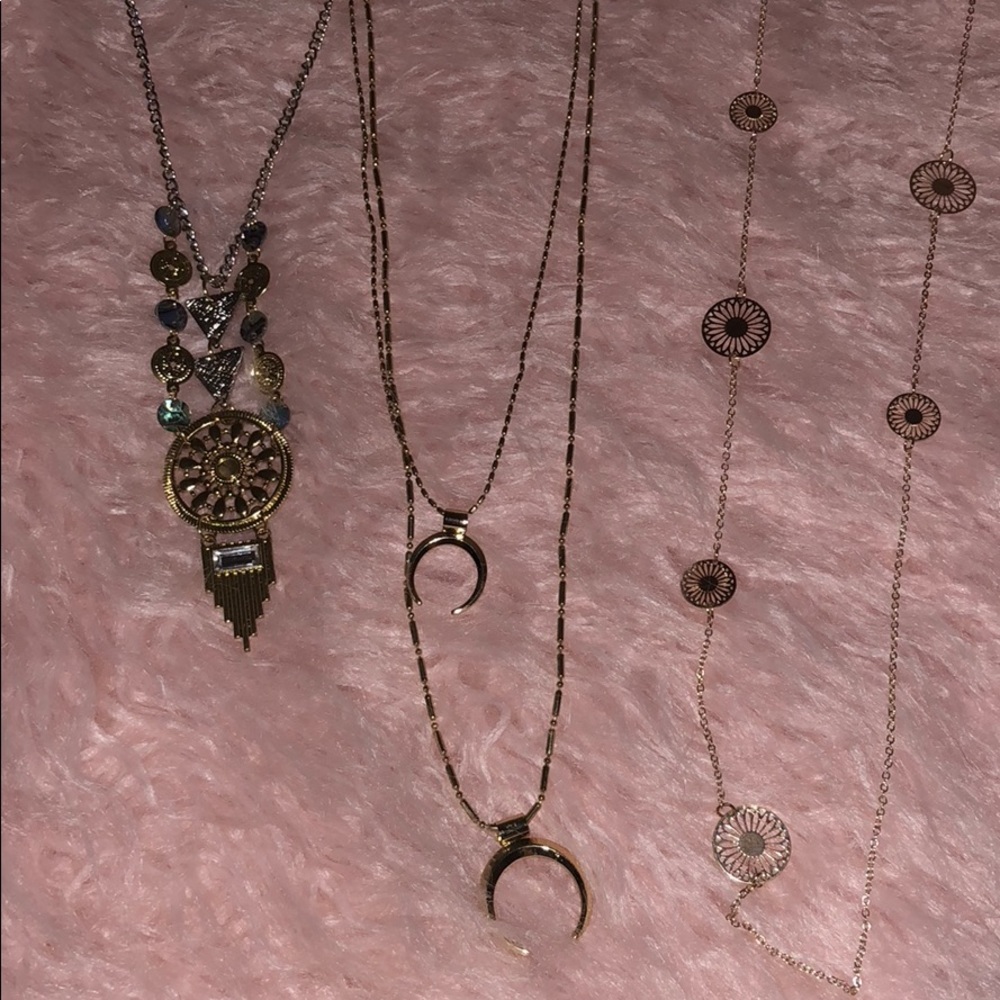 New Gold 3 Topshop Freedom Boho Necklaces Bundle